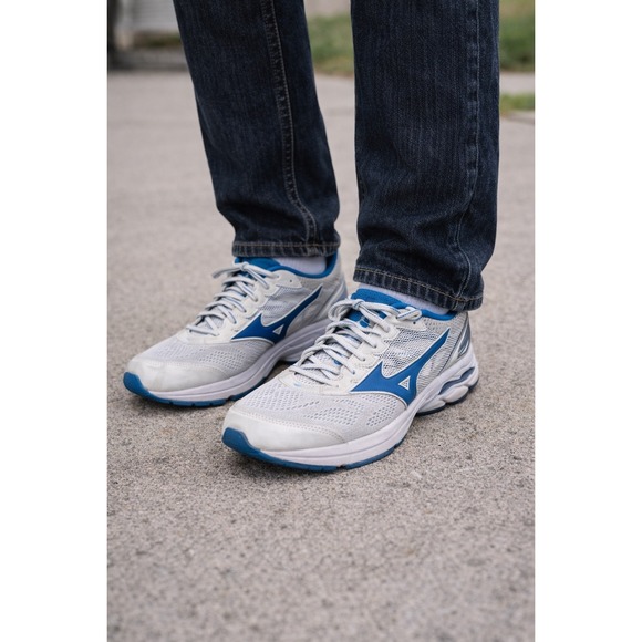 Mizuno Other - Mizuno Wave Rider 17 Men's Running Shoes White Blue Athletic Sneakers Size 10.5